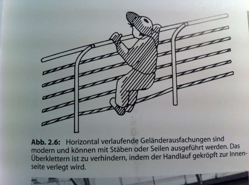 BAU.DE / BAU-Forum: 1. Bild zu Frage "Absturzsicherung mit horizontal verspannten Seilen /Leitereffekt" im BAU-Forum "Treppen, Rampen, Leitern"