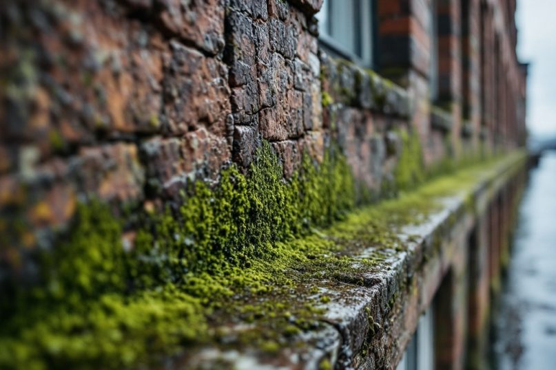 Das feuchte, salzhaltige Klima in Hamburg f&ouml;rdert Algen- und Moosbildung auf Fassaden, was regelm&auml;&szlig;ige und spezialisierte Reinigung erfordert.